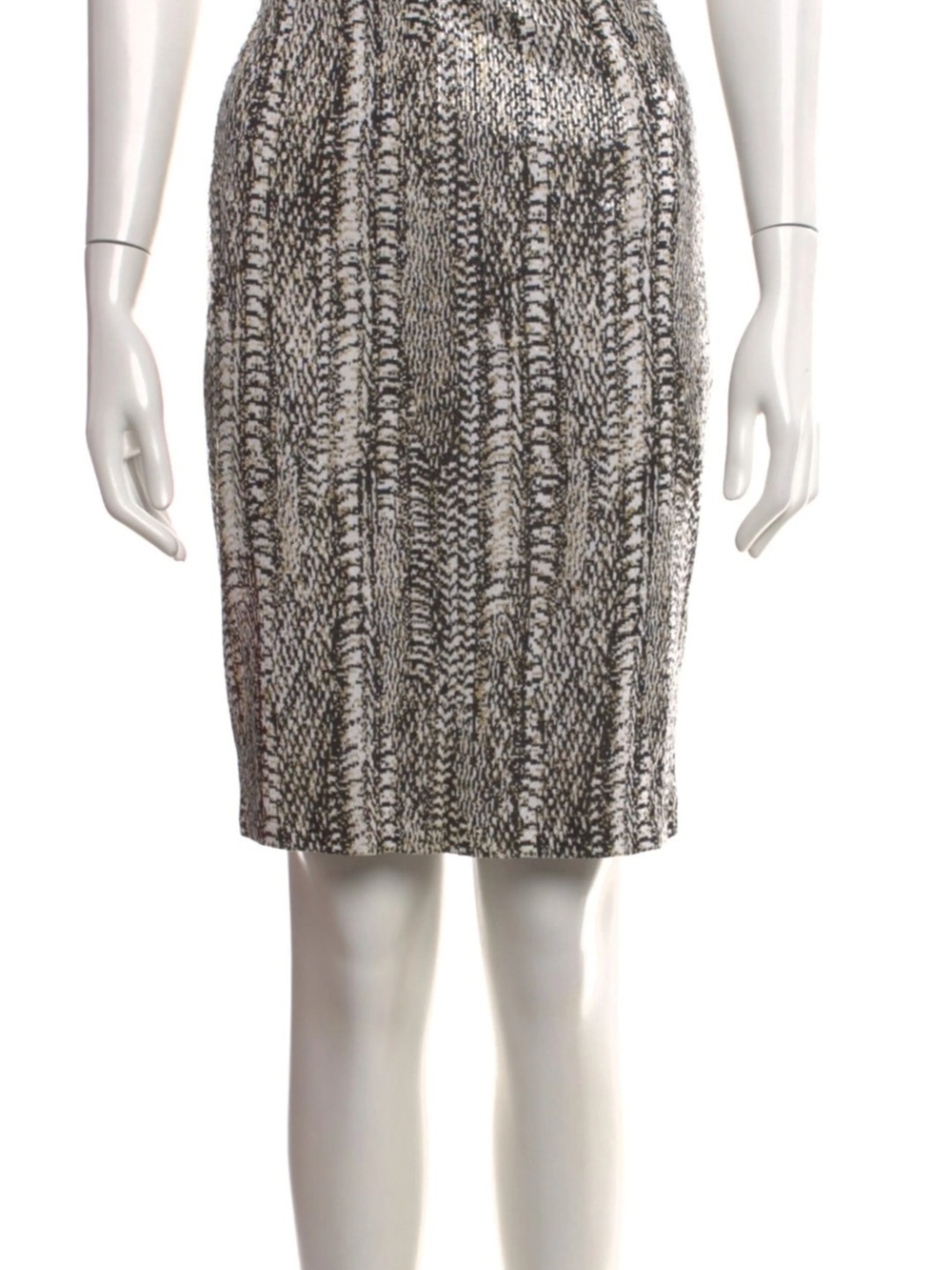 St. John Evening Snakeprint Bling Stretch Skirt 10